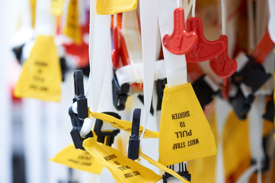 Several straps of life jackets